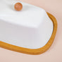 Rectangular Wooden Butter Dish With Ceramic Lid