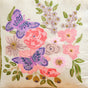 Butterfly Meadow Cotton Embroidered Cushion Cover 40x40cm