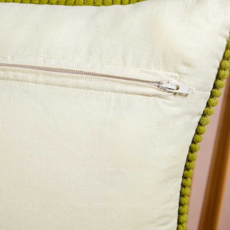 Butterfly Meadow Cotton Embroidered Cushion Cover 40x40cm