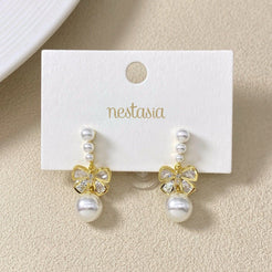 Butterfly Pearl Drop Earrings