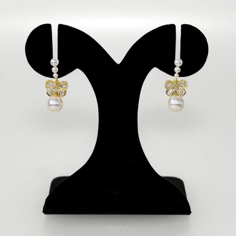 Butterfly Pearl Drop Earrings