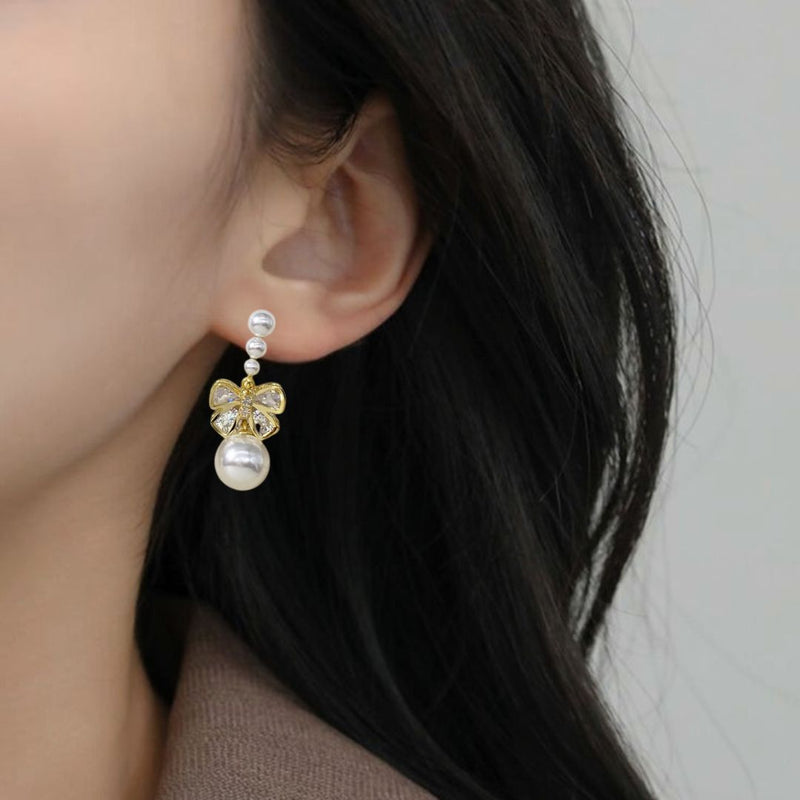 Butterfly Pearl Drop Earrings