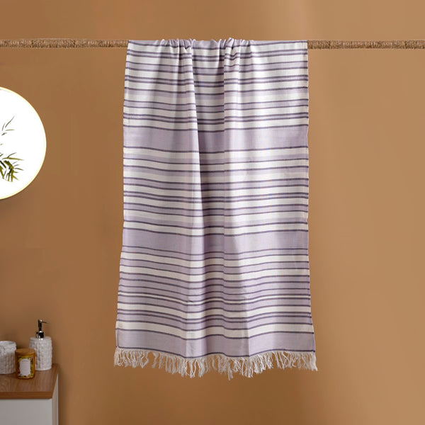 Set Of 2 Lilac Cabana Style Super Smooth Towels