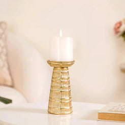 Golden Glow Candle Holder - gold candle holder, decorative candle holder, modern candle decor, home accessories