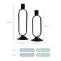 Minimalist Metal Taper Candle Holder Set of 2 Black