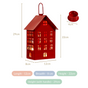 Metal House Lantern With Handle Red