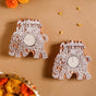 Set Of 2 Elephant Candle Holders With Tea Lights