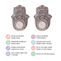 Set Of 2 Hamsa Hand Mango Wood Tea Light Holders