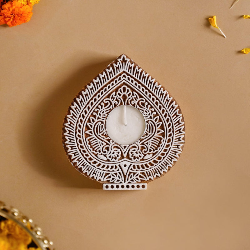 Spade Shape Decorative Candle Holder Set Of 2