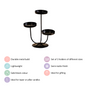 3-Arm Metal Candle Stand Black