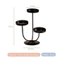 3-Arm Metal Candle Stand Black