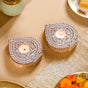 Spade Shape Decorative Candle Holder Set Of 2