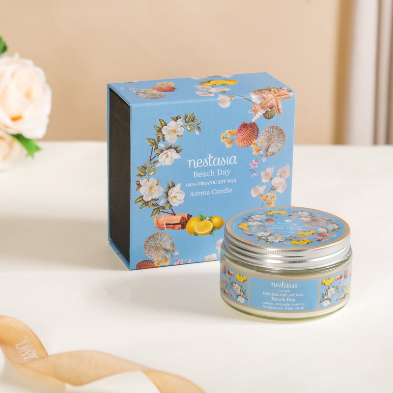Beach Day Soy Wax Scented Candle Jar 170ml- Scented Candles, candles for gift, scented candles for gift, scented candles gift ideas