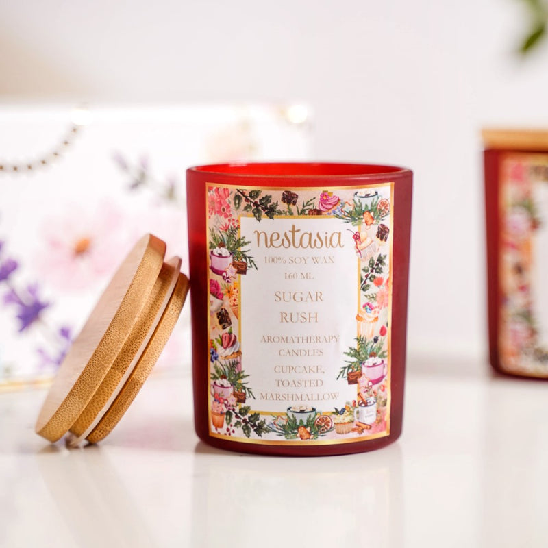 Sugar Rush & Mint Rosemary Scented Candles Set Of 2