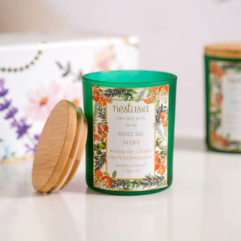 Sugar Rush & Mint Rosemary Scented Candles Set Of 2