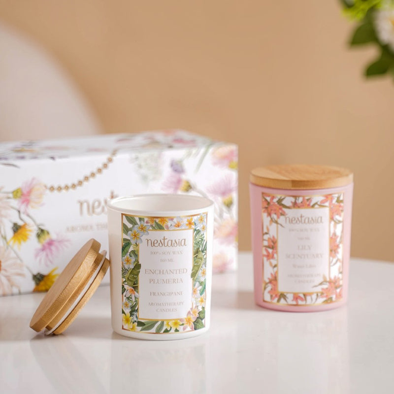 Plumeria & Lily Serenity Scented Candle Votives Set Of 2