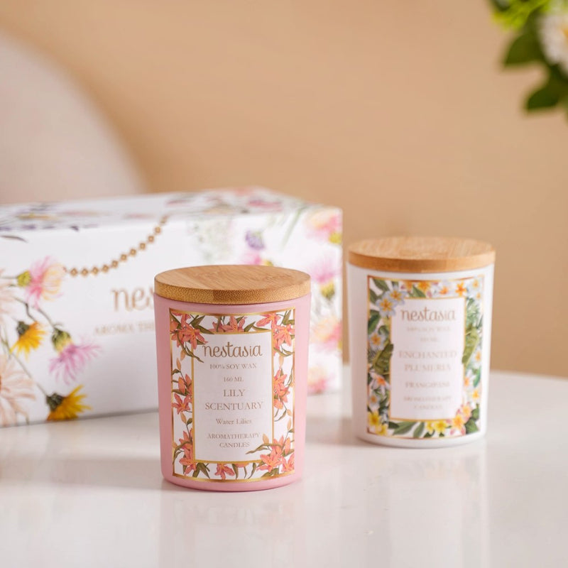 Plumeria & Lily Serenity Scented Candle Votives Set Of 2
