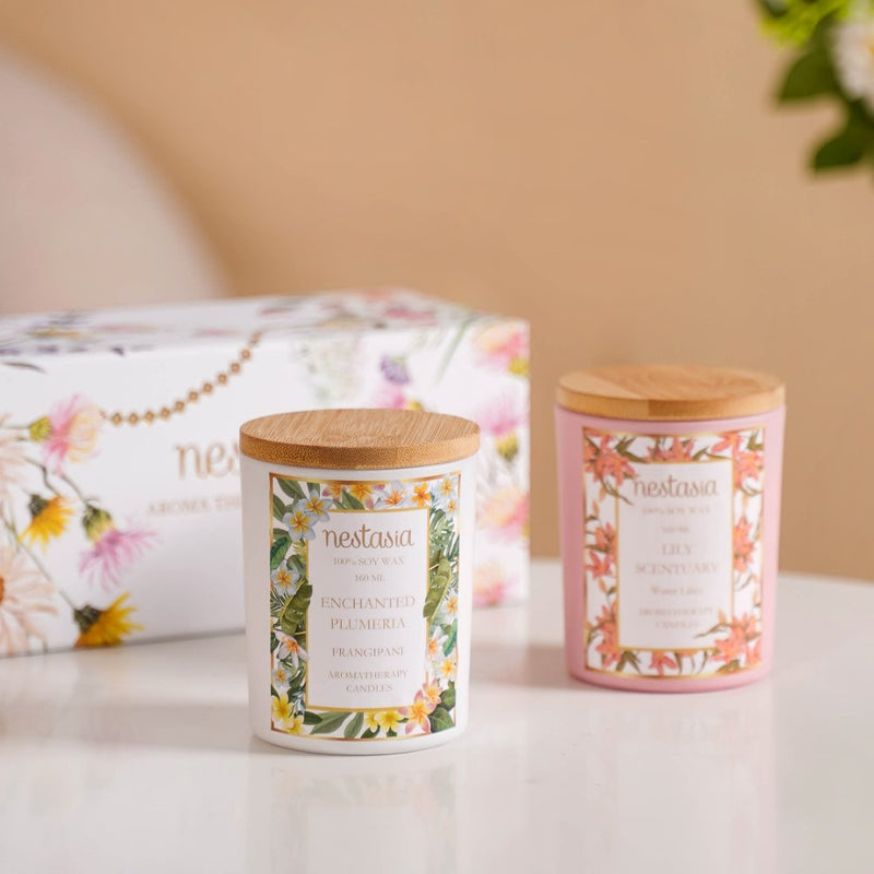 Plumeria & Lily Serenity Scented Candle Votives Set Of 2