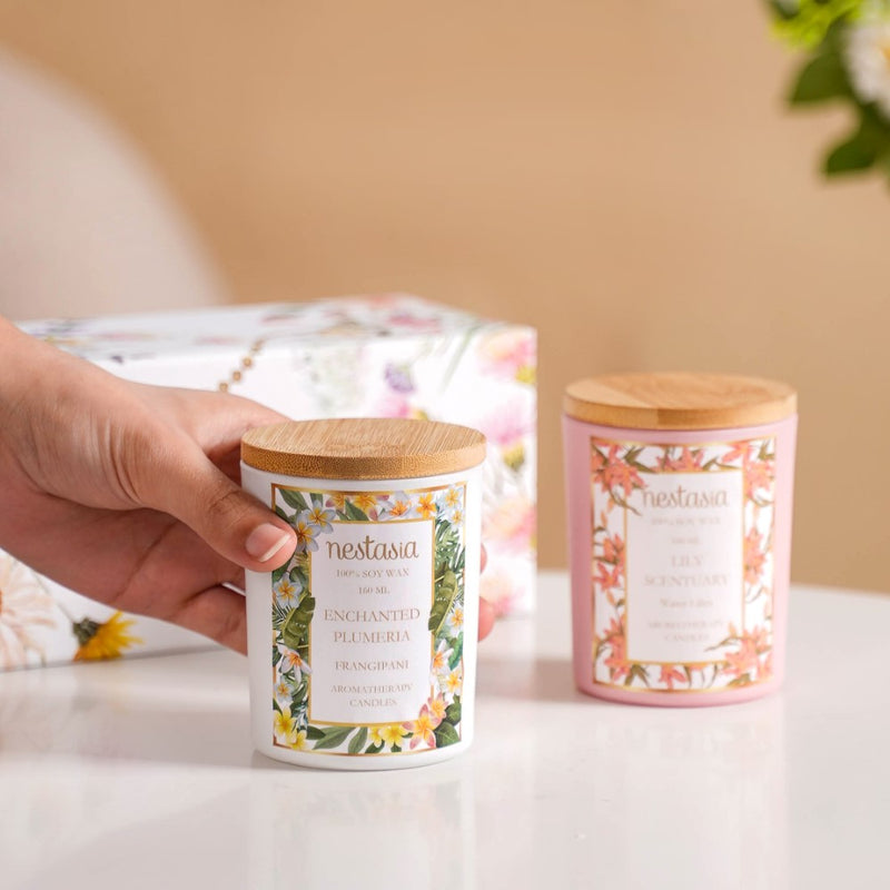Plumeria & Lily Serenity Scented Candle Votives Set Of 2