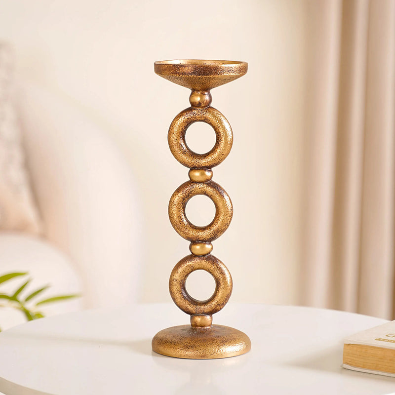 Eternal 3 Ring Candle Stand Gold