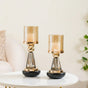 Lavish Crystal Hurricane Candle Holder Set Of 2