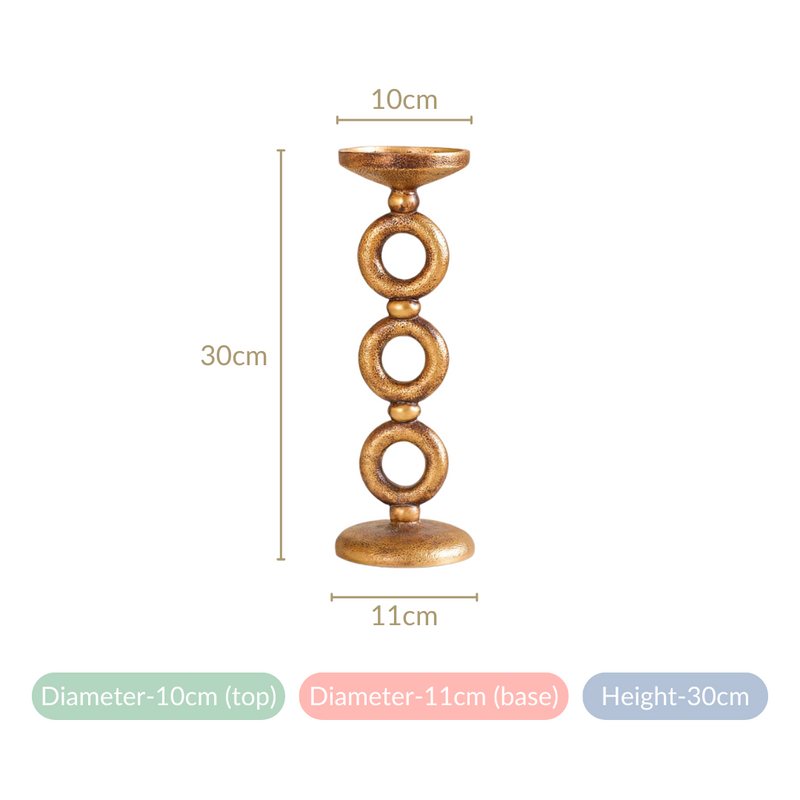 Eternal 3 Ring Candle Stand Gold