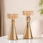 Star Crystal Gold Candle Holder Set Of 2