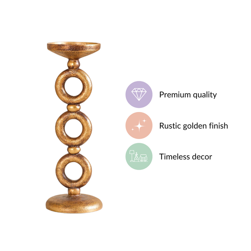 Eternal 3 Ring Candle Stand Gold