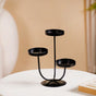 3-Arm Metal Candle Stand Black