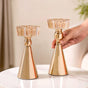 Star Crystal Gold Candle Holder Set Of 2