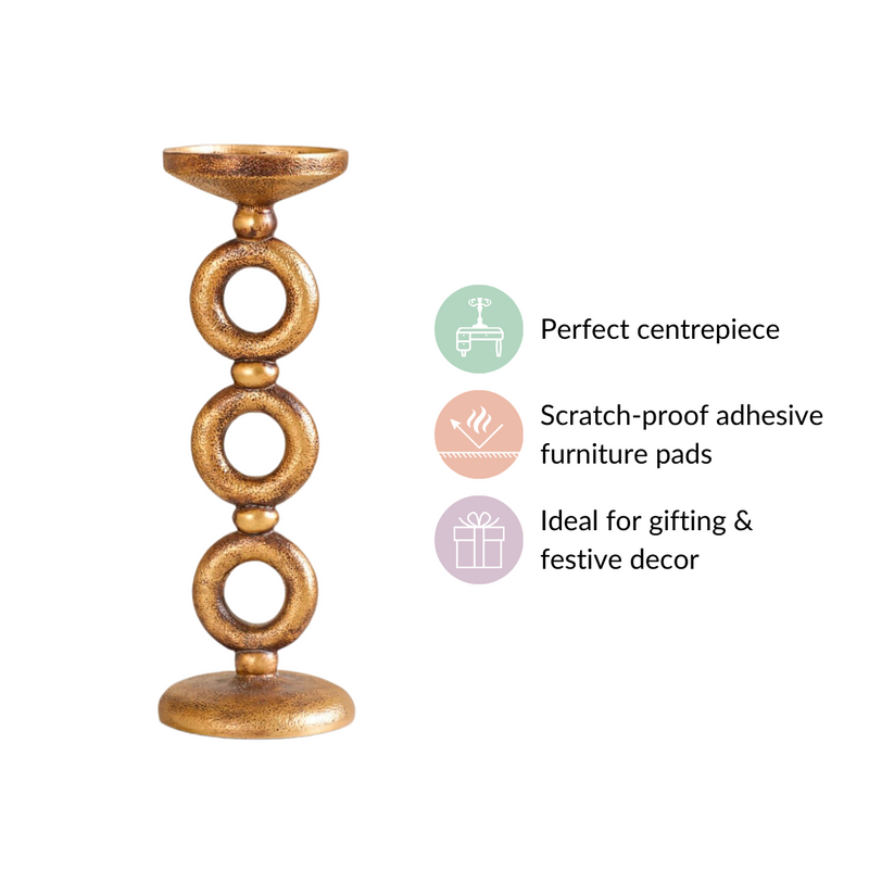 Eternal 3 Ring Candle Stand Gold