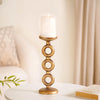 Rings Tall Candle Stand Antique Gold