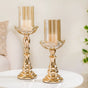 Flower Glass Candle Holder Set Of 2