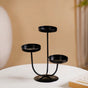 3-Arm Metal Candle Stand Black