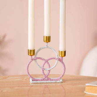 Beaded Candle Holder For Home Decor- Candle decor, candle stands, candle holders, glass candle holders, gold candle holders