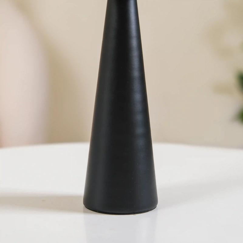 Matte Black Pillar Candle Stand Set Of 2