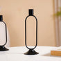 Minimalist Metal Taper Candle Holder Set of 2 Black