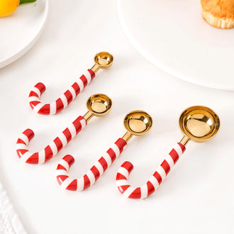 Red And White Candy Stick Measuring Spoon Set Of 4