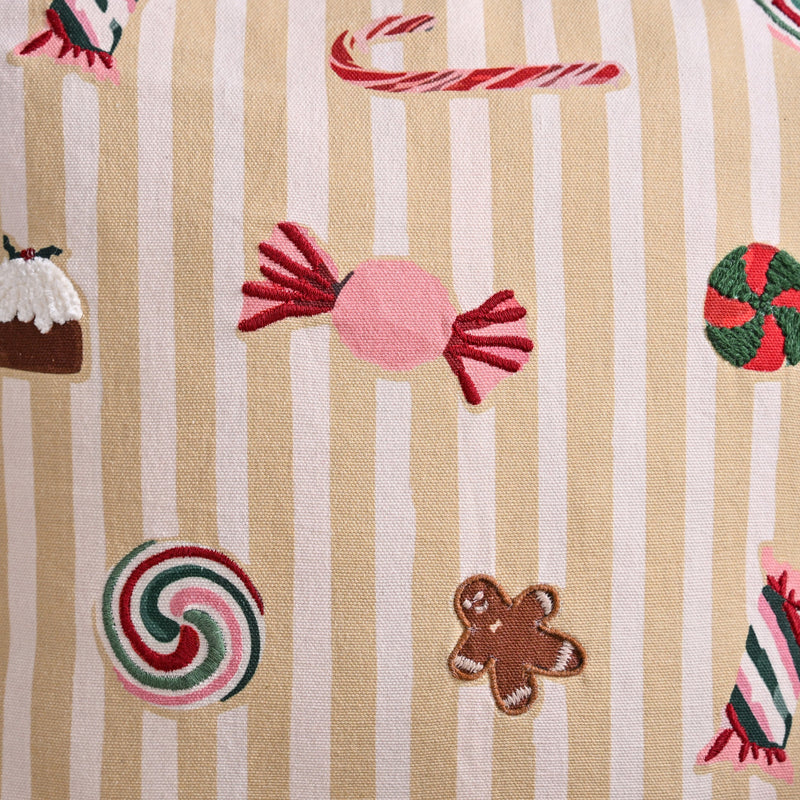 Candy Cotton Embroidered Cushion Cover 40x40cm