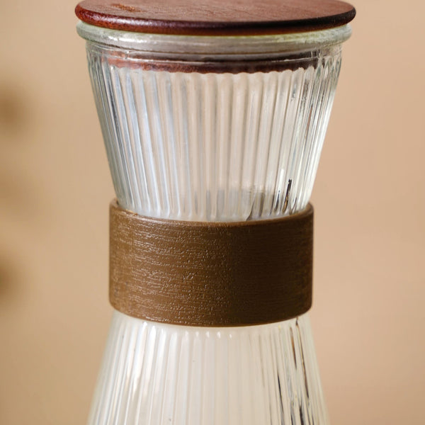 Fluted Glass Carafe Jug With Tumblers