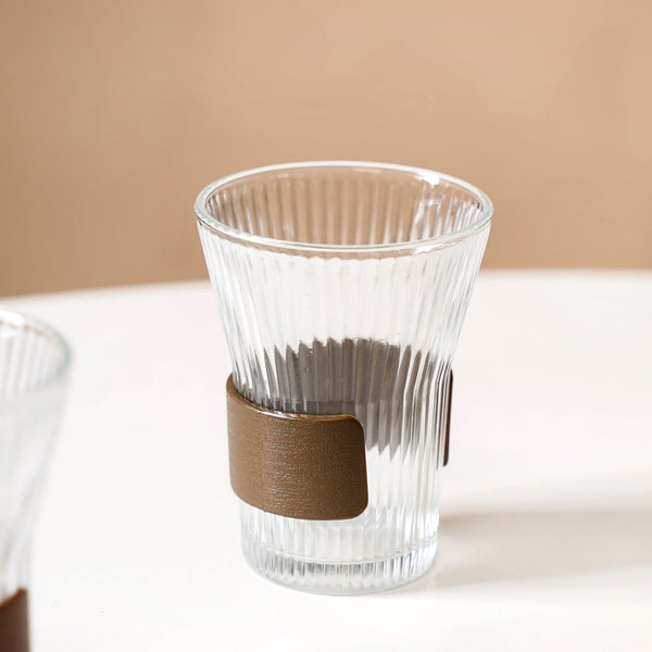 Fluted Glass Carafe Jug With Tumblers