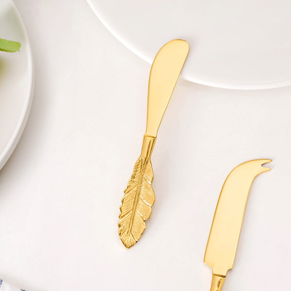 Luxe Gold Butter Knife And Cheese Knife Set Of 2