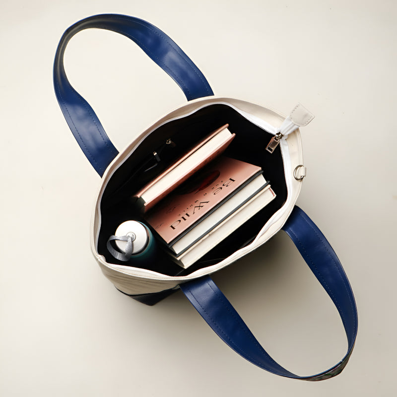 Flolane Canvas Handbag With Coin Pouch Blue