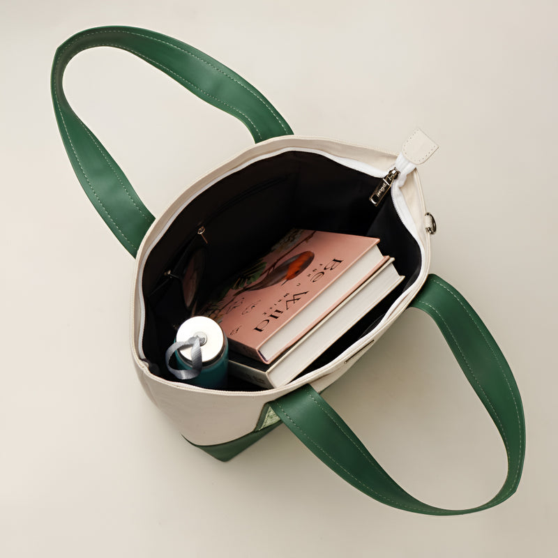 Flolane Canvas Handbag With Coin Pouch Green