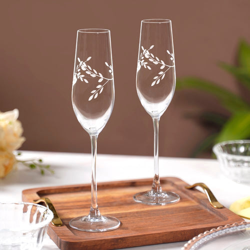 Vinea Etched Champagne Glass Set Of 2 180ml