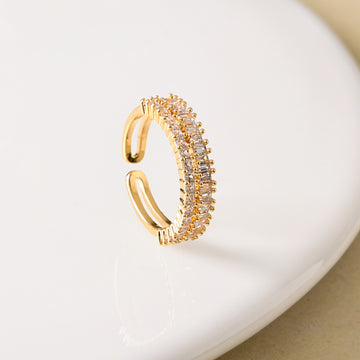 Celeste Stone Studded Gold Adjustable Ring