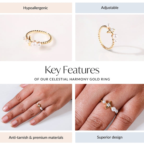 Celestial Harmony Gold Ring