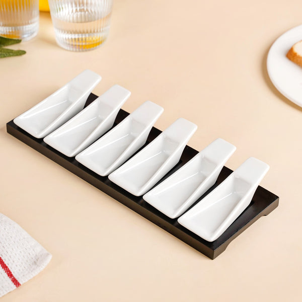 Appetizer Spoon With Tray Set Of 6