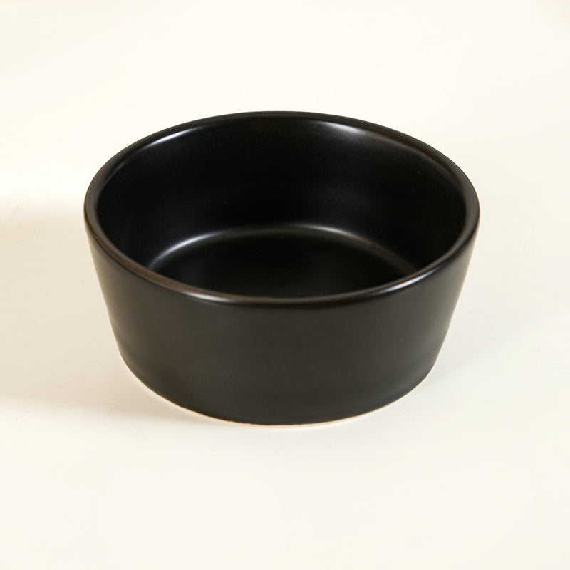 Set Of 2 Small Black Snack Bowls With Serving Tray 200ml