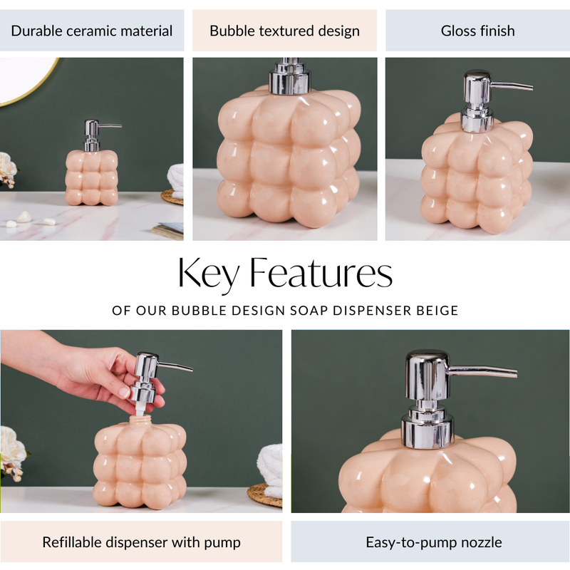 Bubble Design Soap Dispenser Beige 520ml
